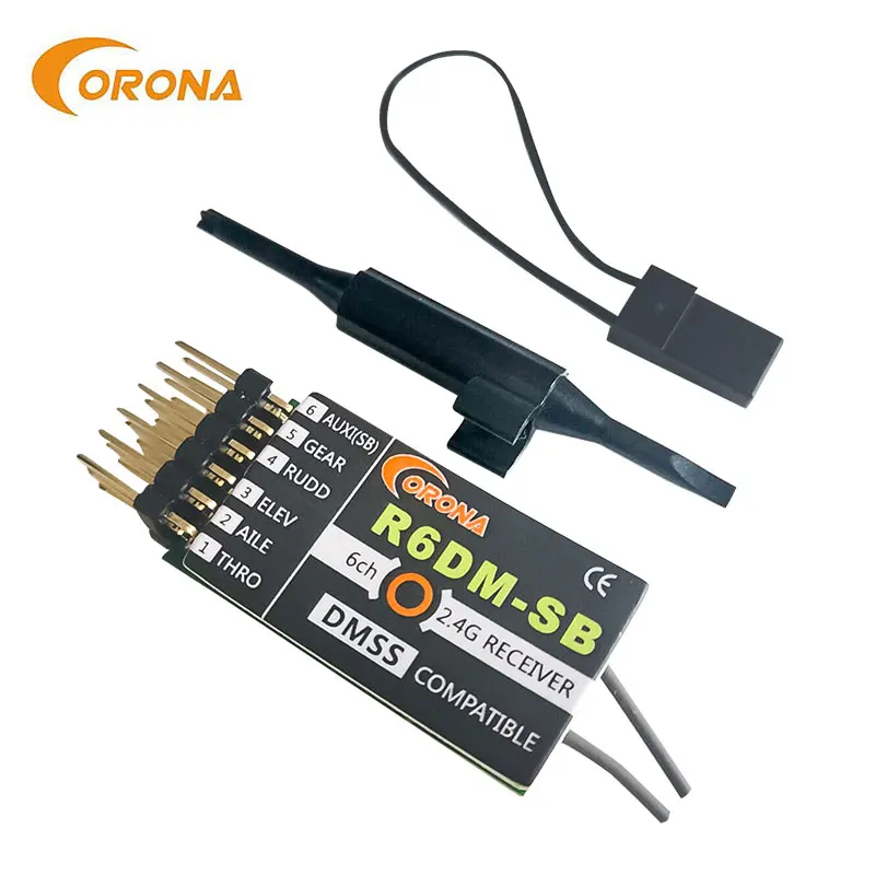 R6DM r6dm-sb 6 Channel JR DMSS Compatible 2.4ghz Receiver For RC Control  Driving Flight  Airplane  Helicopters Car