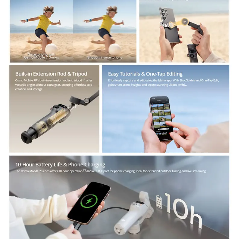 Estabilizador de Gimbal para Teléfono Inteligente DJI Osmo Mobile 7 Mobile 7P, Gimbal de 3 Ejes para Teléfono Móvil, Original, Nuevo, en Stock 3