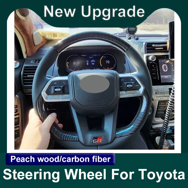 

Latest steering wheel modification carbon fiber Wood customized for Toyota Land Cruiser LC300 Prado Alphard HIGHLANDER Tundra