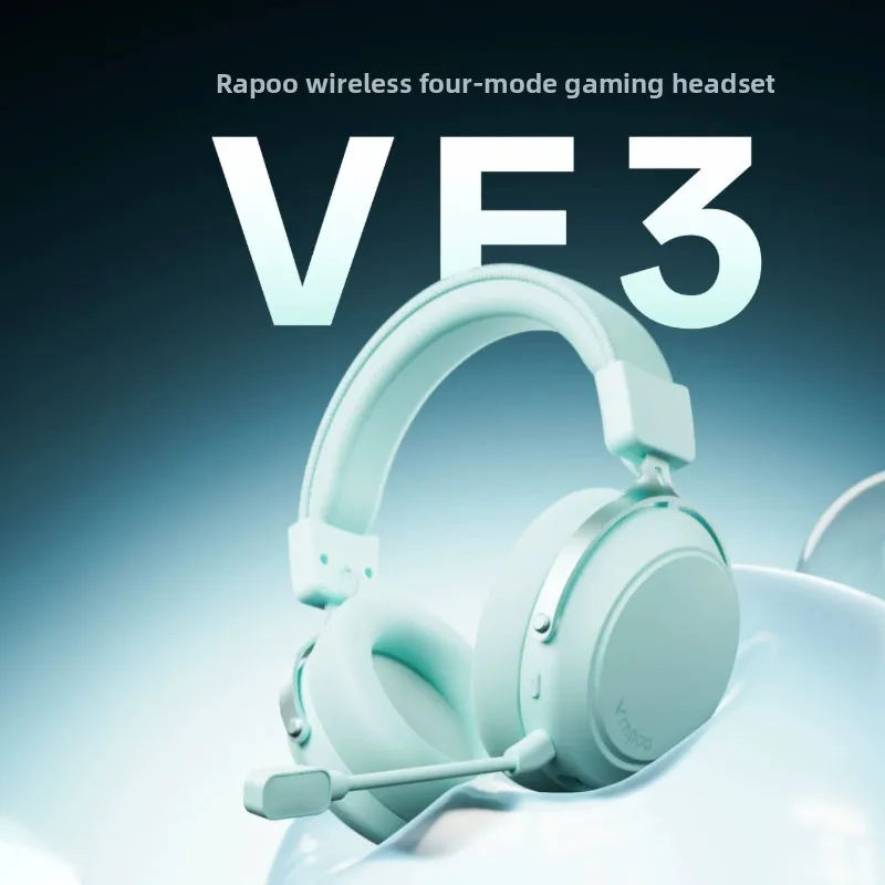 Rapoo VE3 Wireless Gaming Headset 4-Mode Over-Ear Headphones ENC AI Noise Reduction Microphone 53mm Moving Coil Headphone