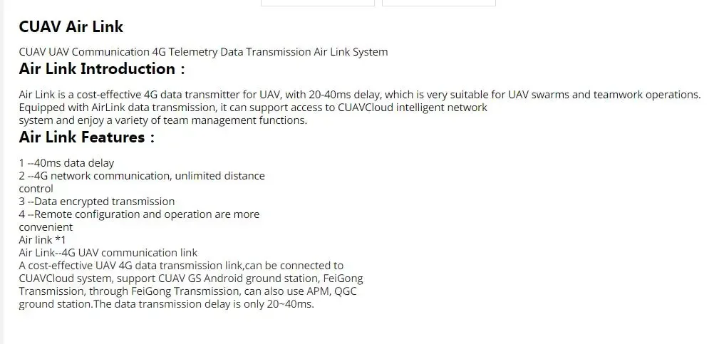 Neue CUAV Air Link 4G Daten Telemetrie Unterstützung 4G/3G/2G Netzwerk Datenübertragung Modul für RC FPV Drone Teile ACCE