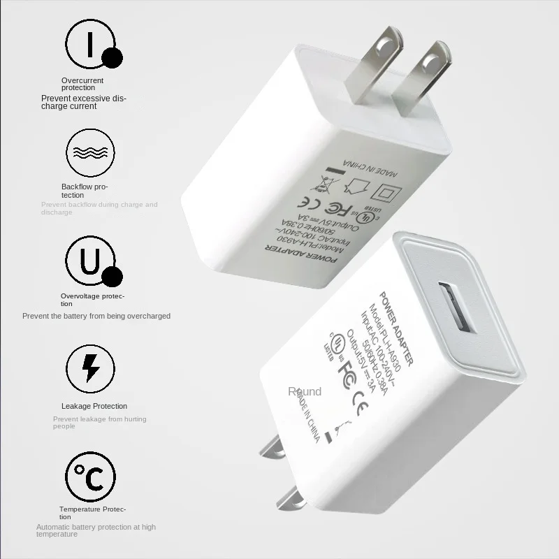 USB 5V 3A Power Supply Adapter LED Light Strip Power Supply EU US Plug 220V 110V to 5V  Lighting Accessories