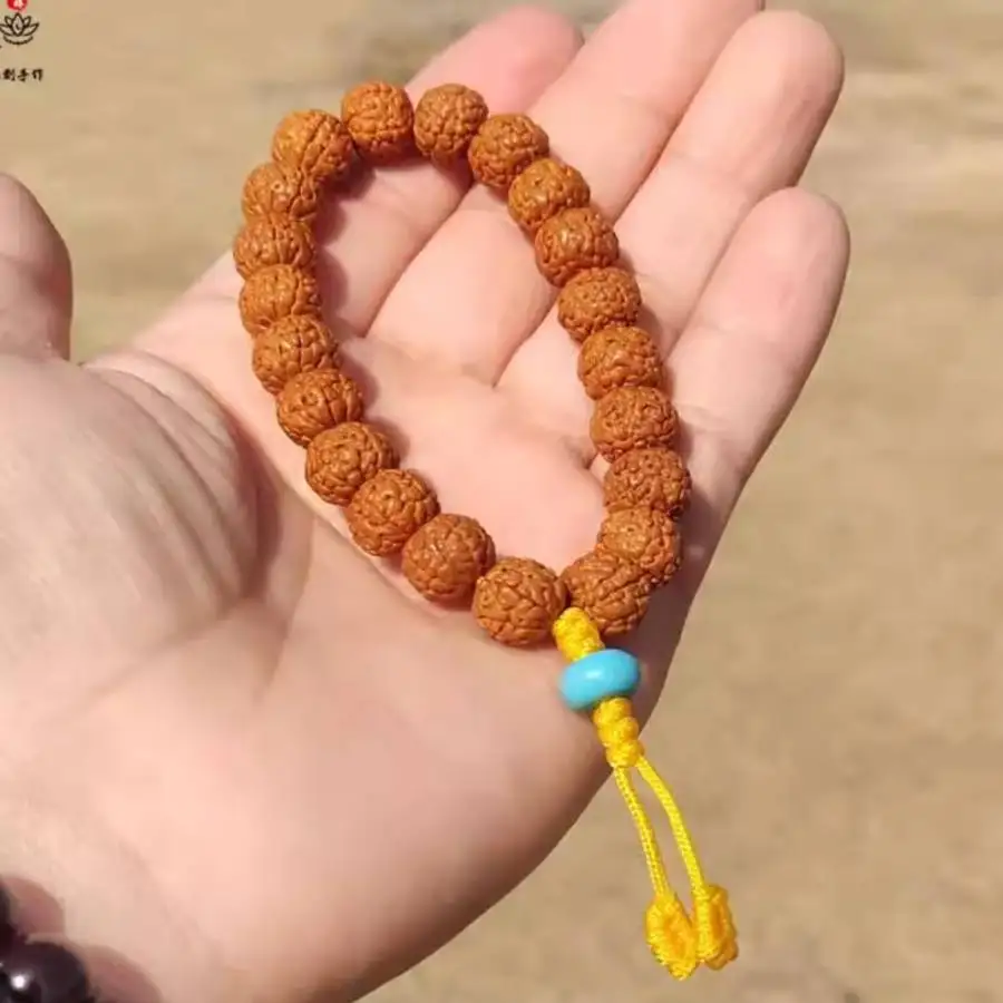 

Handmade Rudraksha bead bracelet,men's cuff button bracelet,Ramadan prayer bead,women's meditation,holiday gift,daily wear