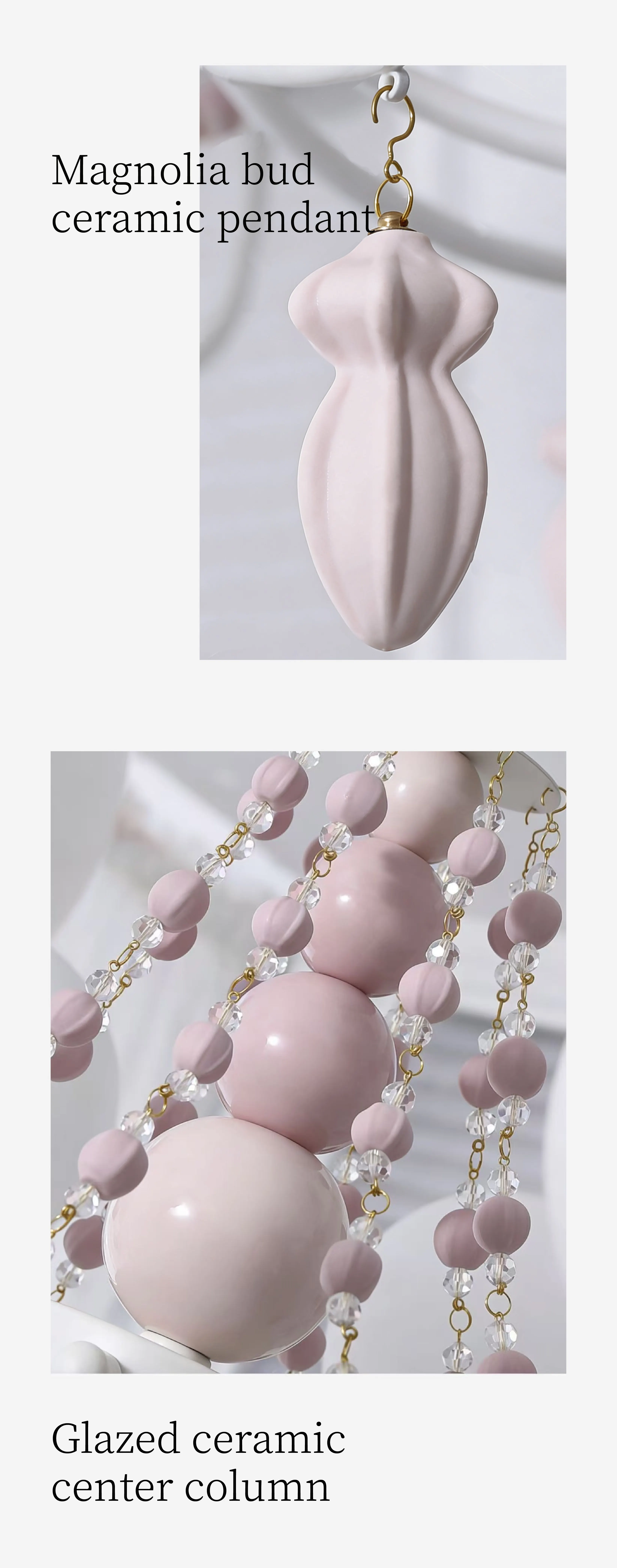 Nordic Creamy LED Chandelier Romantic French Ceramic Pendant