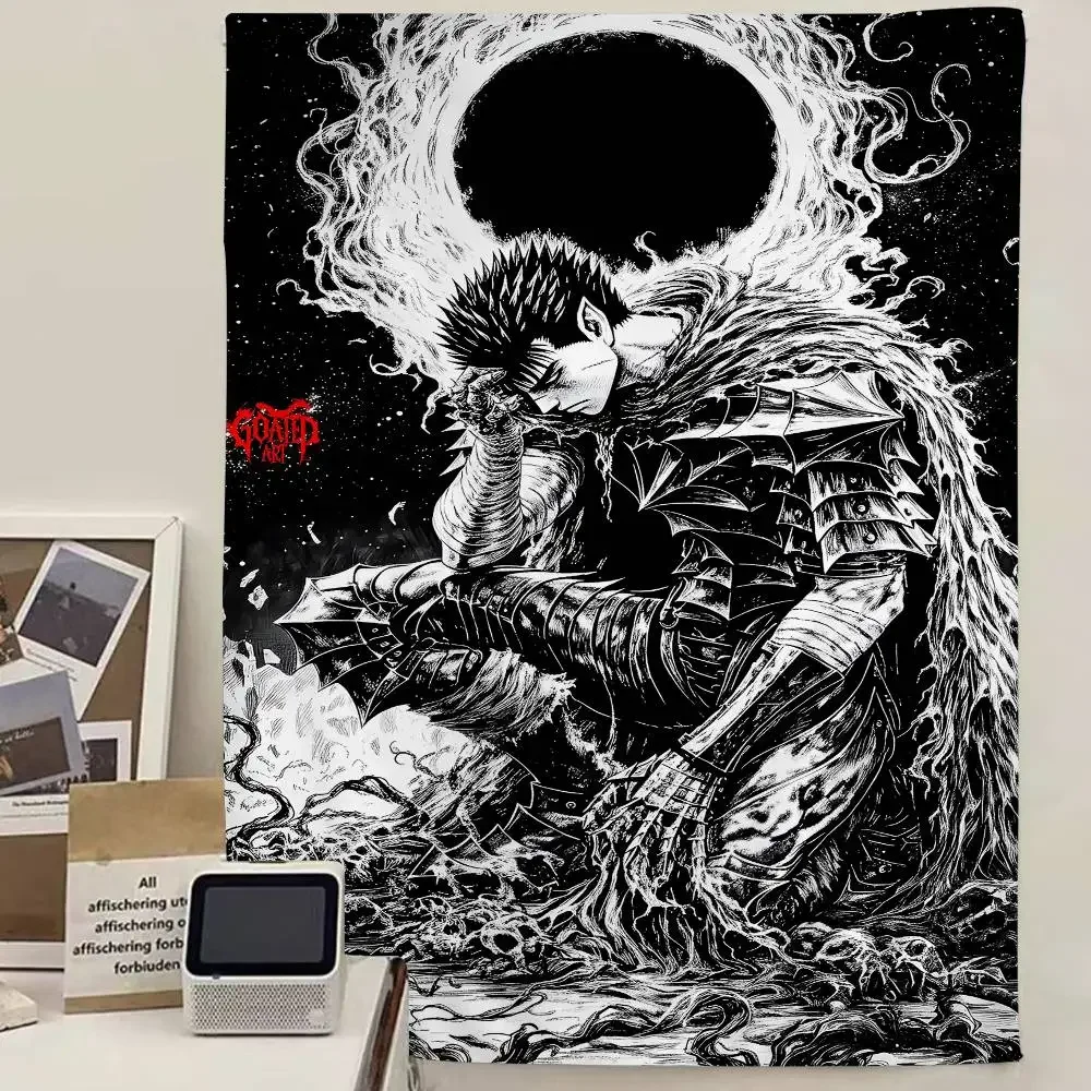 Anime Berserk Tapestry Art Printing Japanese Wall Tapestry Anime Wall Hanging Home Decor