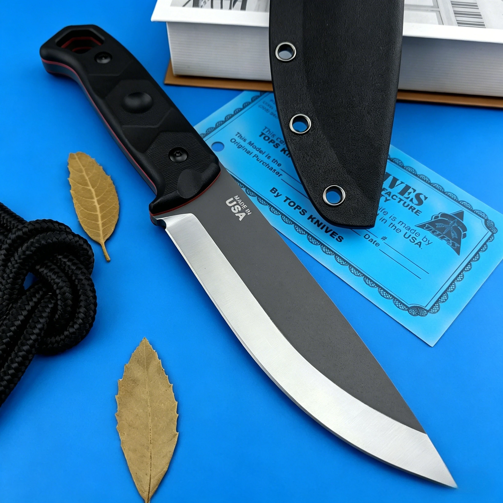 Outdoor Fixed-Blade Knife D2 Steel Nylon-Fiberglass Handle Heavy-Duty Design for Camping Includes Sheath Perfect Gift for Men