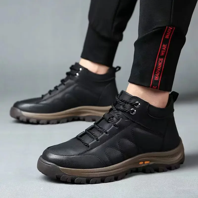 

Trend Men's High-Top Boots New Casual Comfortable Sports Shoes Fashion Versatile Hiking Shoes for Men Winter Warm Boots Zapatos