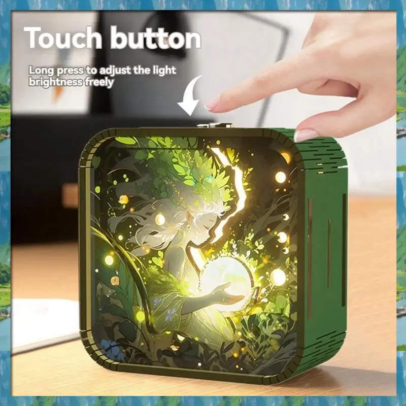Fast Delivery- Hand Touch Cartoon DIY Wooden Stereo Atmosphere Lights Graduation Season Gifts Nightlight Gifts