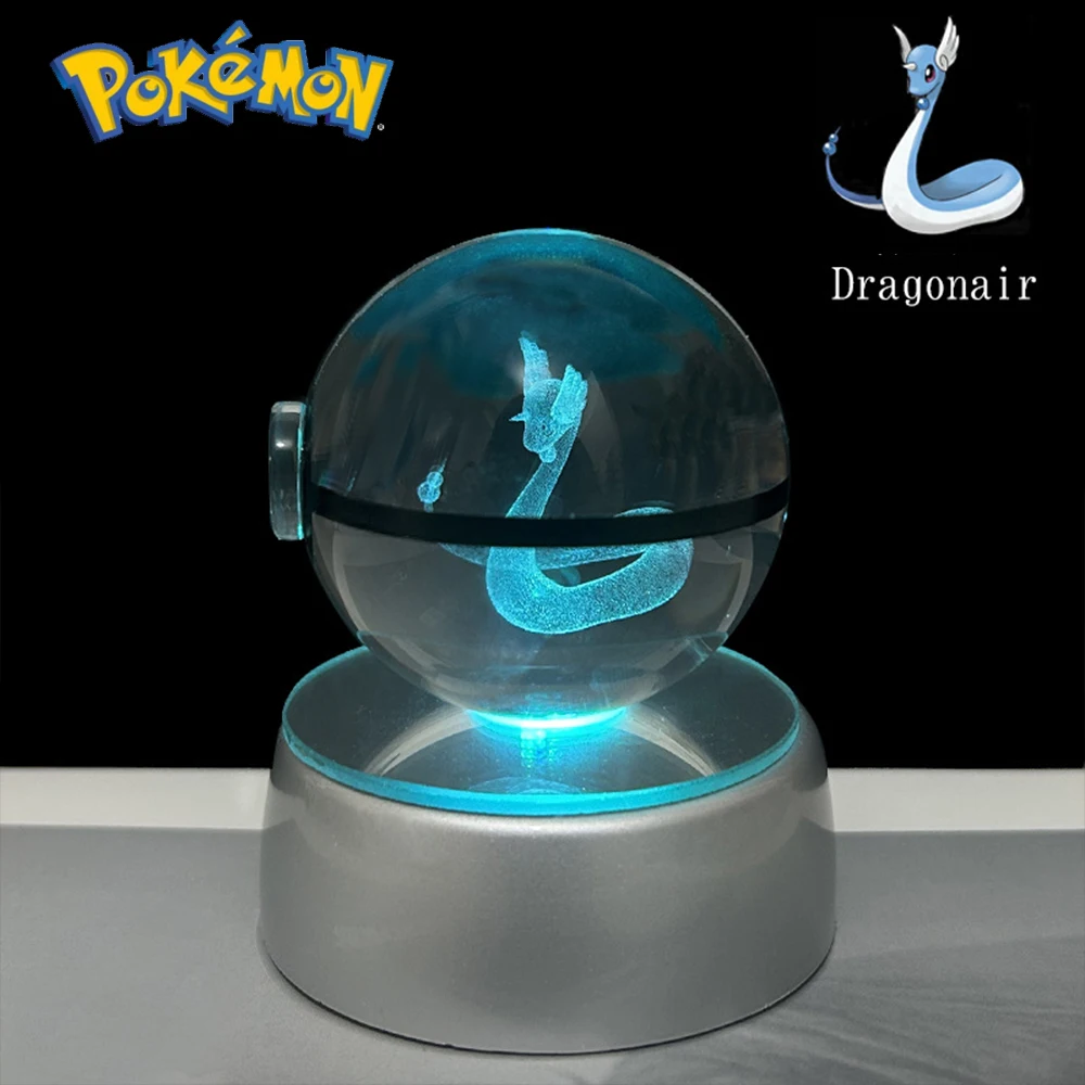 Pokemon Palkia Groudon Giratina Model Toy Dragonair Entei Suicune Crystal Ball Night Light Colorful Lighting 3D LED Lamp Gifts