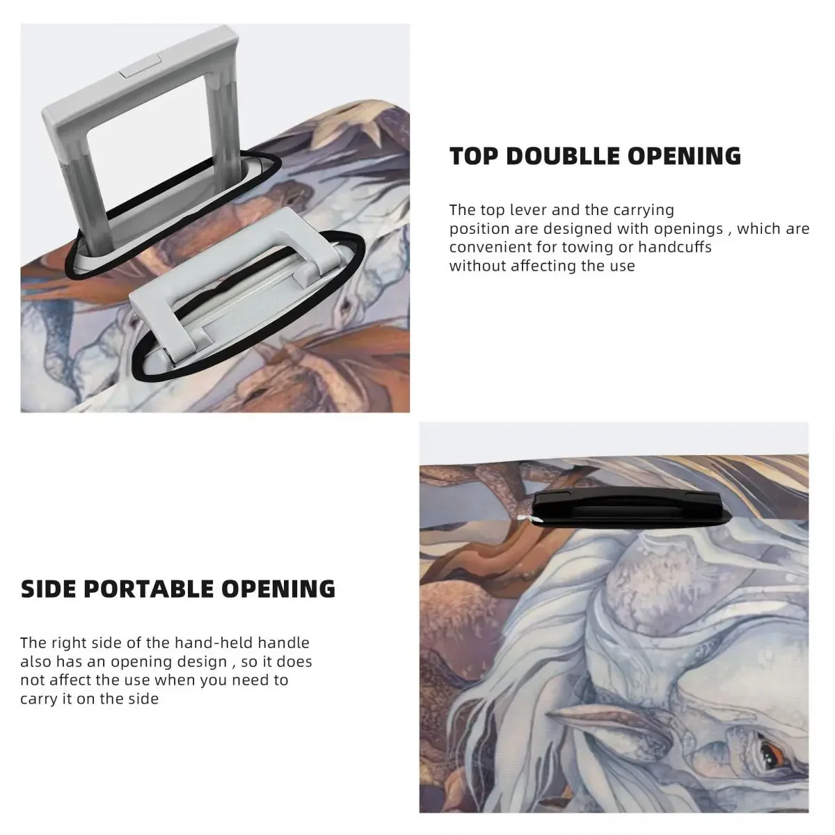 Horses Print Luggage Protective Dust Covers Elastic Waterproof 18-32inch Suitcase Cover Travel Accessories