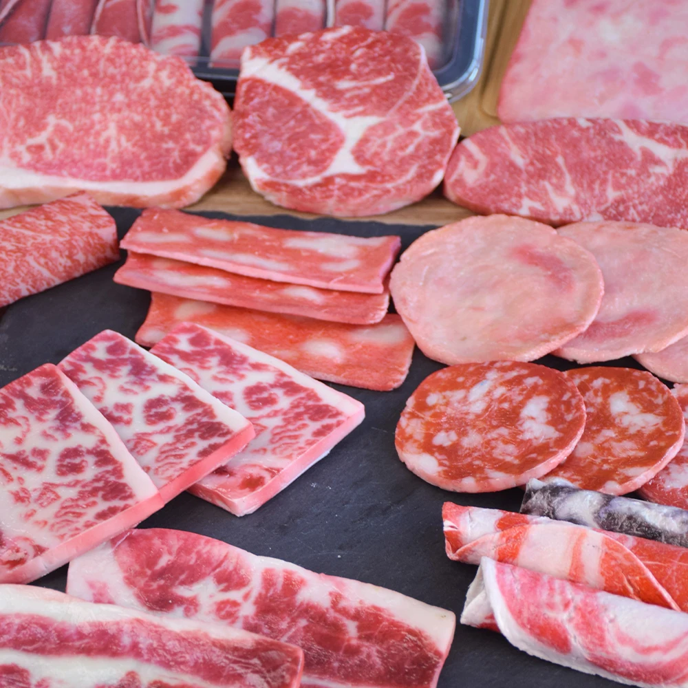 Simulierte Schneeflocken-Rindfleischkörner, Denim-Rippen, westliches Essen, kalte Schafskoteletts, Hotelrestaurant, Steak-Modell, Dekor-Requisiten