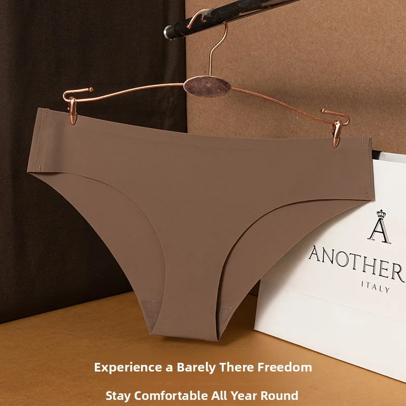 Braguitas de Cintura Baja de Seda de Hielo sin Costuras para Mujer, Corte T-ba, Ropa Interior Femenina Cómoda, Transpirable...