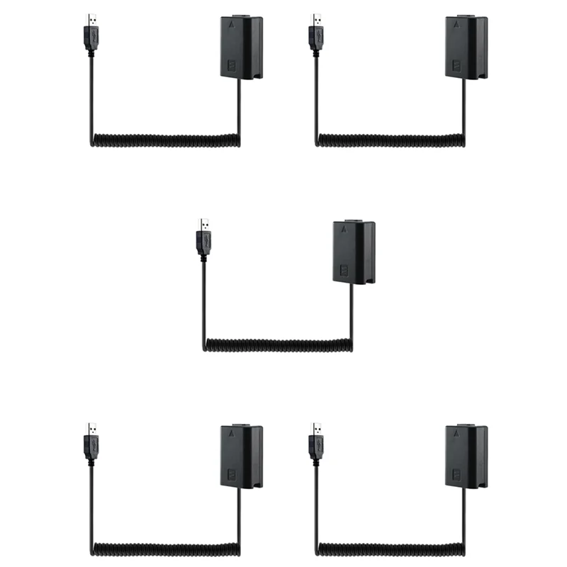 5X USB كابل شحن NP-FW50 الدمية بطارية الربيع سلك لسوني A7 A7R A7S A7M A7II A7S2 A7M2 A7R2 A6500 DC المقرنة-Y47A