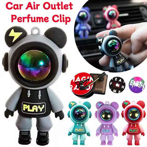 Car Air Outlet Perfume Clip Cartoon Astronaut Aromatherapy Ornament Funny Car Air Freshener Ornament Vent Accessories