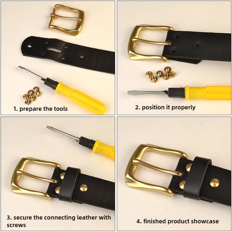 التيتانيوم النقي دبوس مشبك حزام الرأس المشبك مقاومة للصدأ الرجال حزام مشبك-سراويل جينز غير رسمية متعددة الاستخدامات المضادة للحساسية حزام مشبك #6