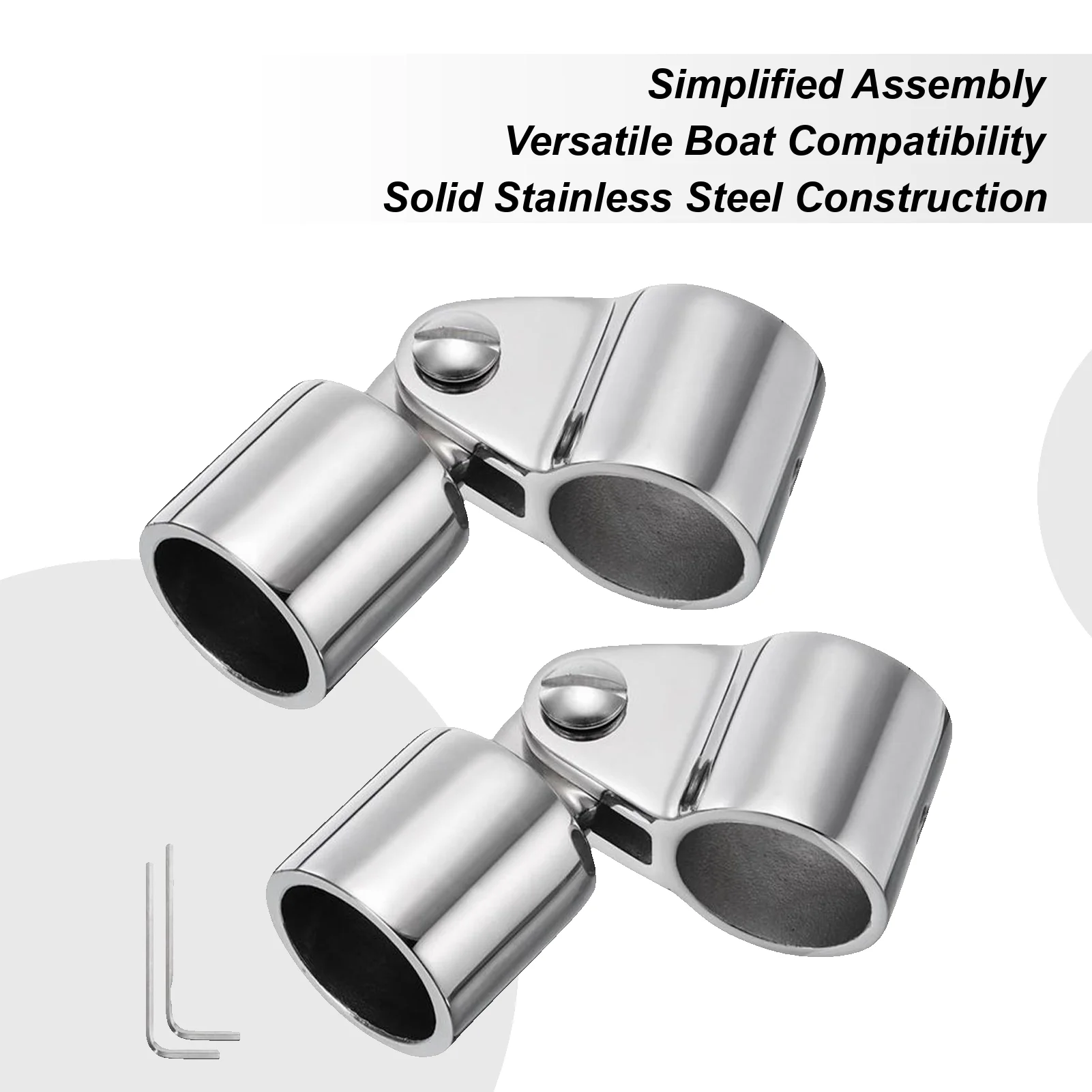 

Boat Top Parts Yacht Hardware Stainless Steel 2 Pieces Anti-Rust Awning Fixings For Round Tube Deck Fitting Applications Canopy