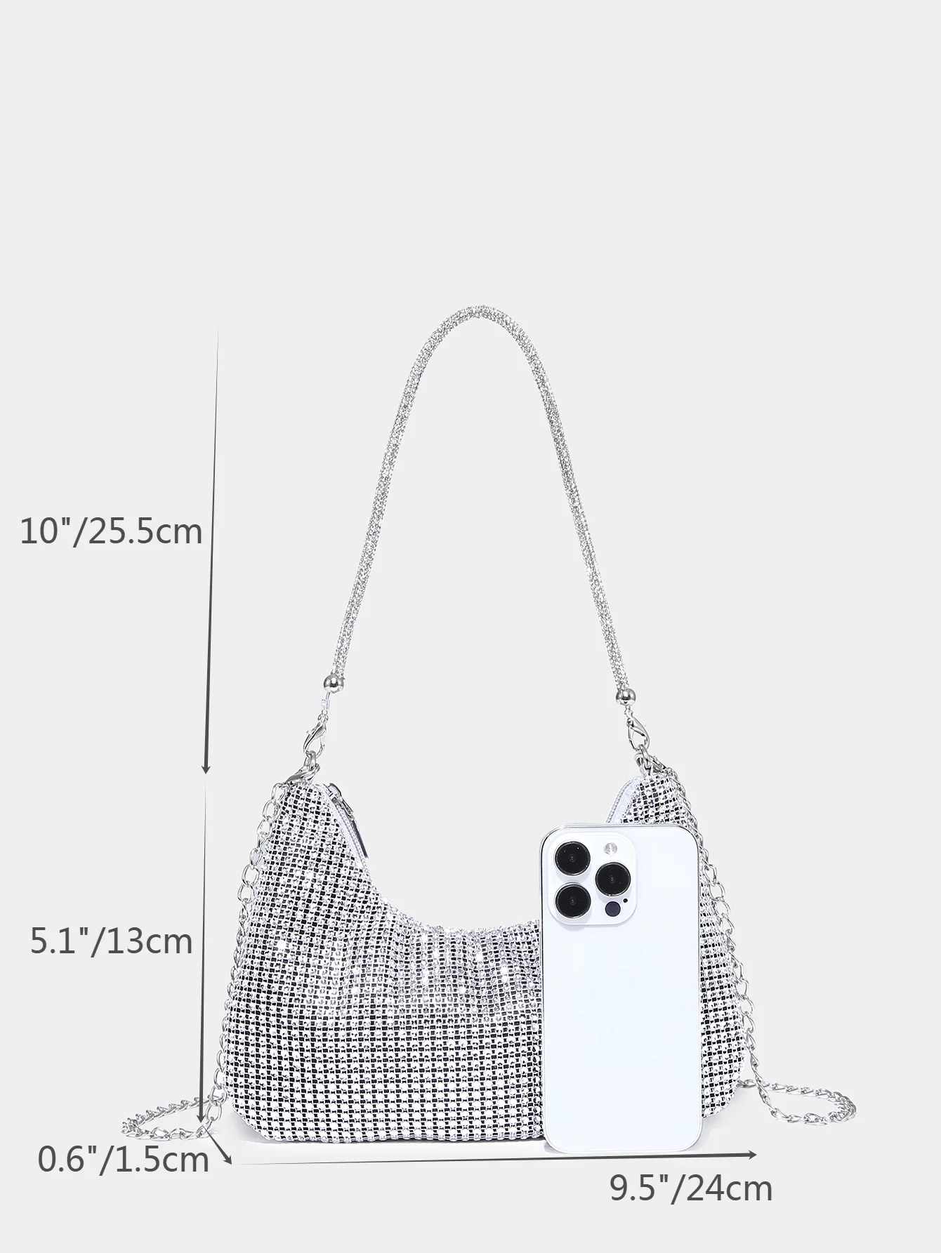 Lightweight, Business Casual Rhinestone Decor Bucket Bag Mini Drawstring Design, Clear Bag Faux Pearl Bag Evening Bag,Bride, Wedding Items sg2303176130533671