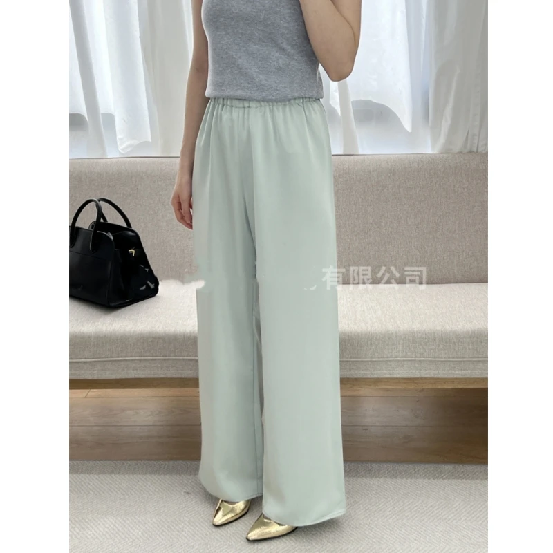 

25 Year New Acetate Satin Anti Wrinkle Drop Feel Casual Versatile slimming Air Straight Leg Pants