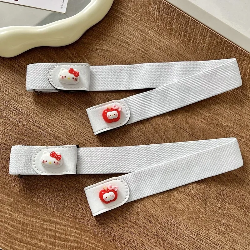 

Kawaii Sanrio HelloKitty ремень милый невидимый универсальный серии аниме джинсы с героями мультфильмов эластичный эластичный регулируемый ремень подарок для девочки