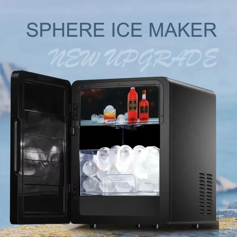 Counter Top Home Sphere Ice Machine Crystal Ice Ball 4Pcs Per Cycle 160Pcs and 10Kgs Per Day for Cocktails Drinks Whiskey