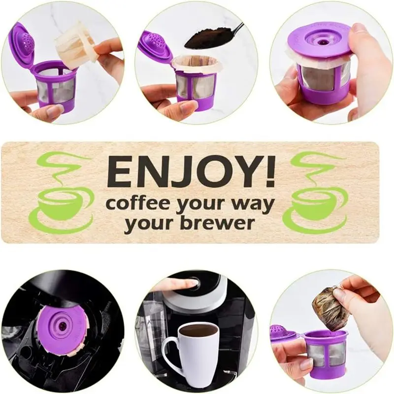 INLIG-Disposable Paper Coffee Filters, For Keurig Single Brewer Reusable Cups, For K-Cup Coffee Fits All Brands Reusable Cups