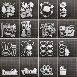 17 KINDS flowers letter paw Metal Cutting Dies Stencils For DIY Scrapbooking Decorative Embossing Handcraft Die CutsTemplate