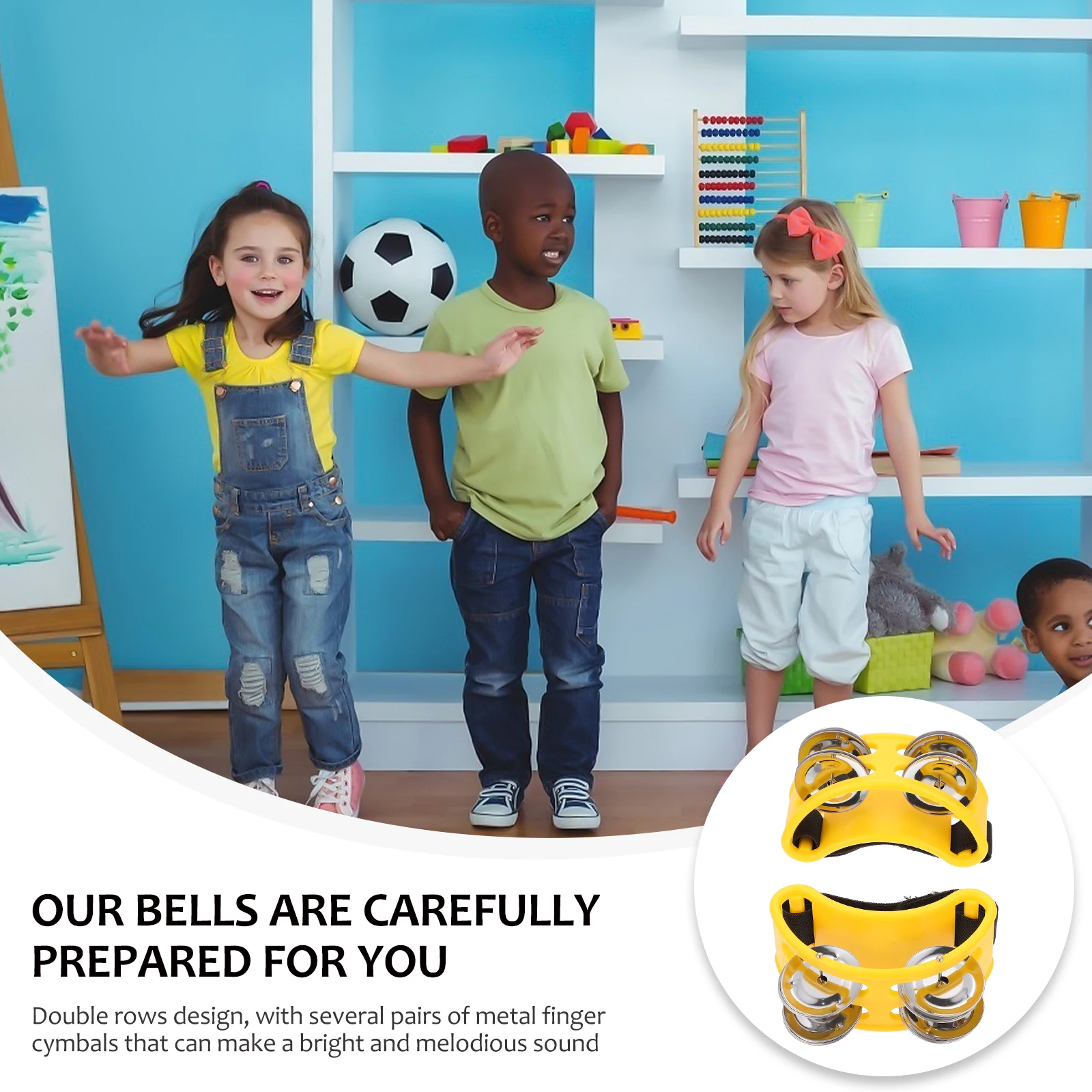 

2 Pcs Step on The Bell Cheer Props Foot Percussion Instruments Kids Shakers Plastic Baby Musical Rhythm Tambourines