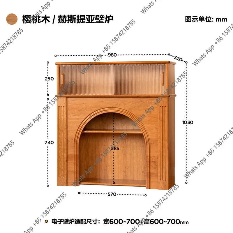 Fireplace Cabinet Living Room Porch Cabinet Cherry Wood Solid Wood Fireplace Decorative Fireplace TV Cabinet X
