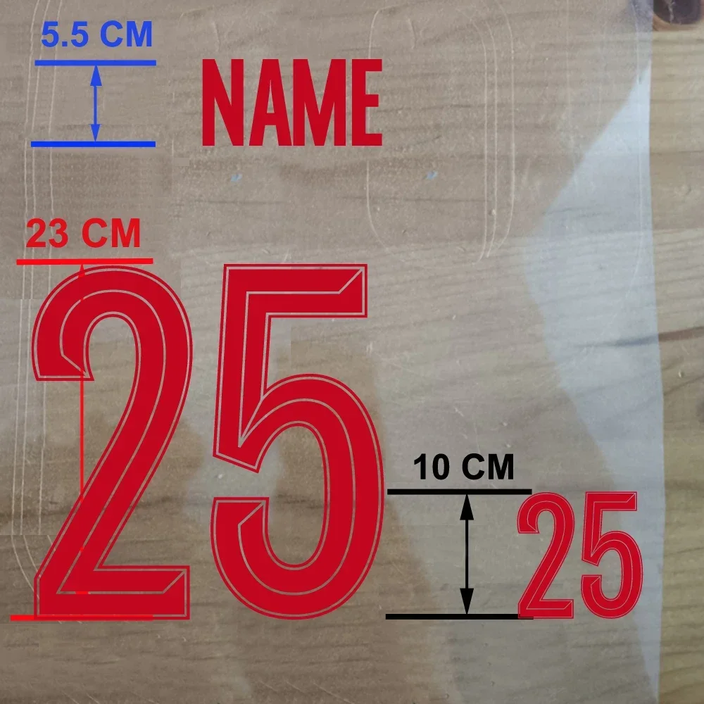 Customized Super A 2023-24 Hom Away Athletes Number Nameset Heat Transfer Printing Sticker Gold , Hot Stamping Patches Badges