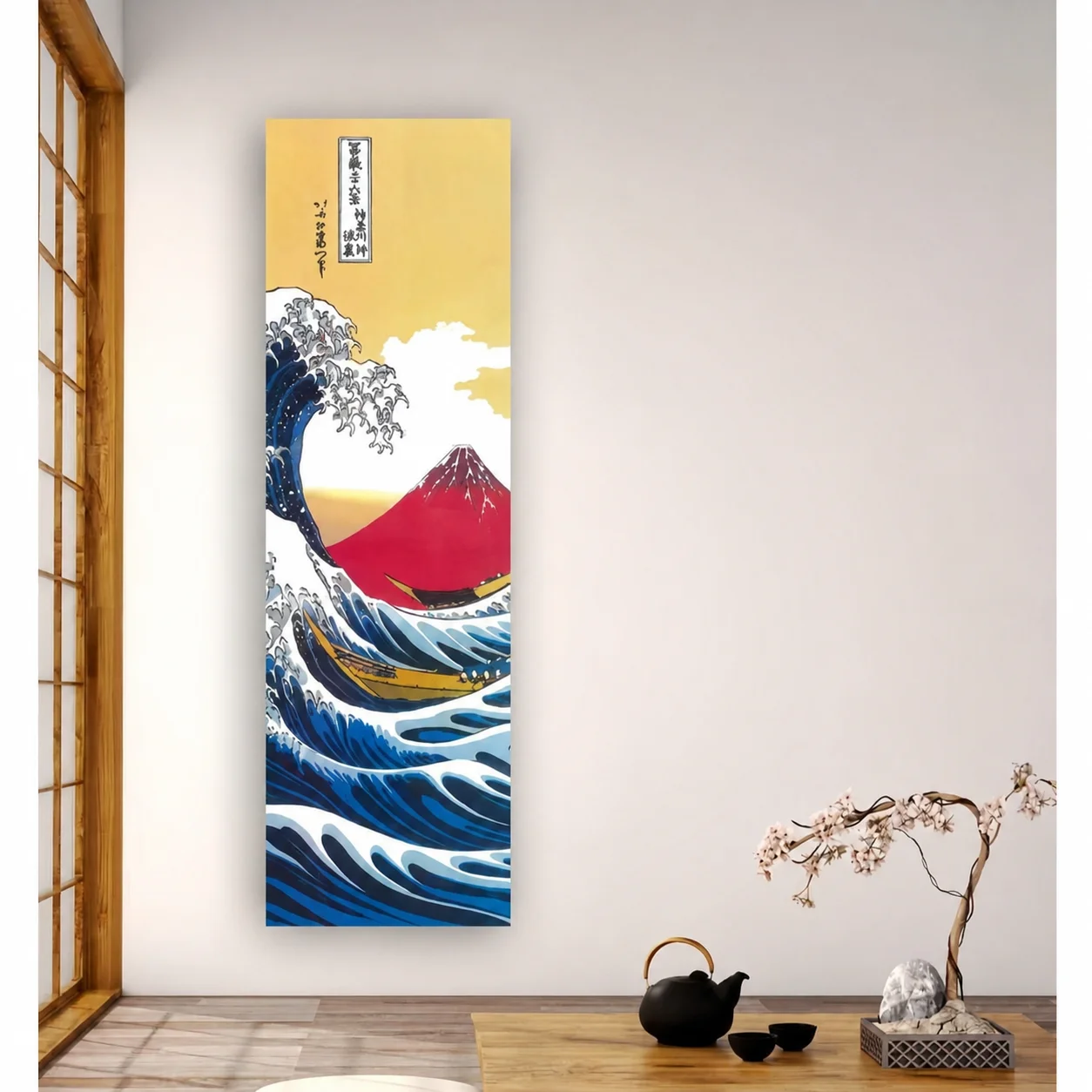 Japanese Great Wave Tapestry  Vertical Long Banner Wall Hanging Aesthetic Background Cloth Bedroom Living Room Decor