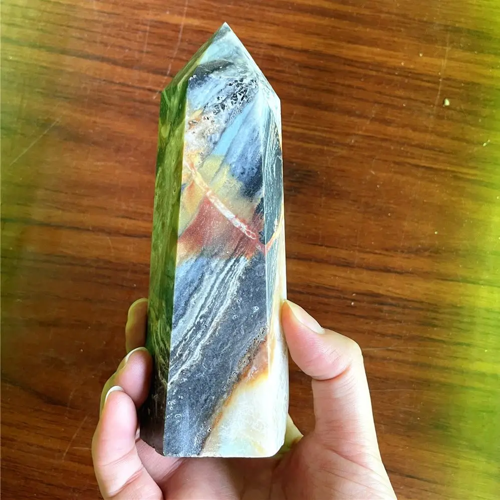 Natural Amazonite Quartz Crystal Point Healing Stone Obelisk For Home Decor Blue Sky Caribbean Calcite Energy Stone Tower