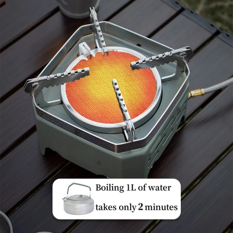 Strong Fire Gas Furance Windproof Energy-saving Infrared Tea Boiling Gas Split Type Card Burner Head Outdoor Camping Gas Stove