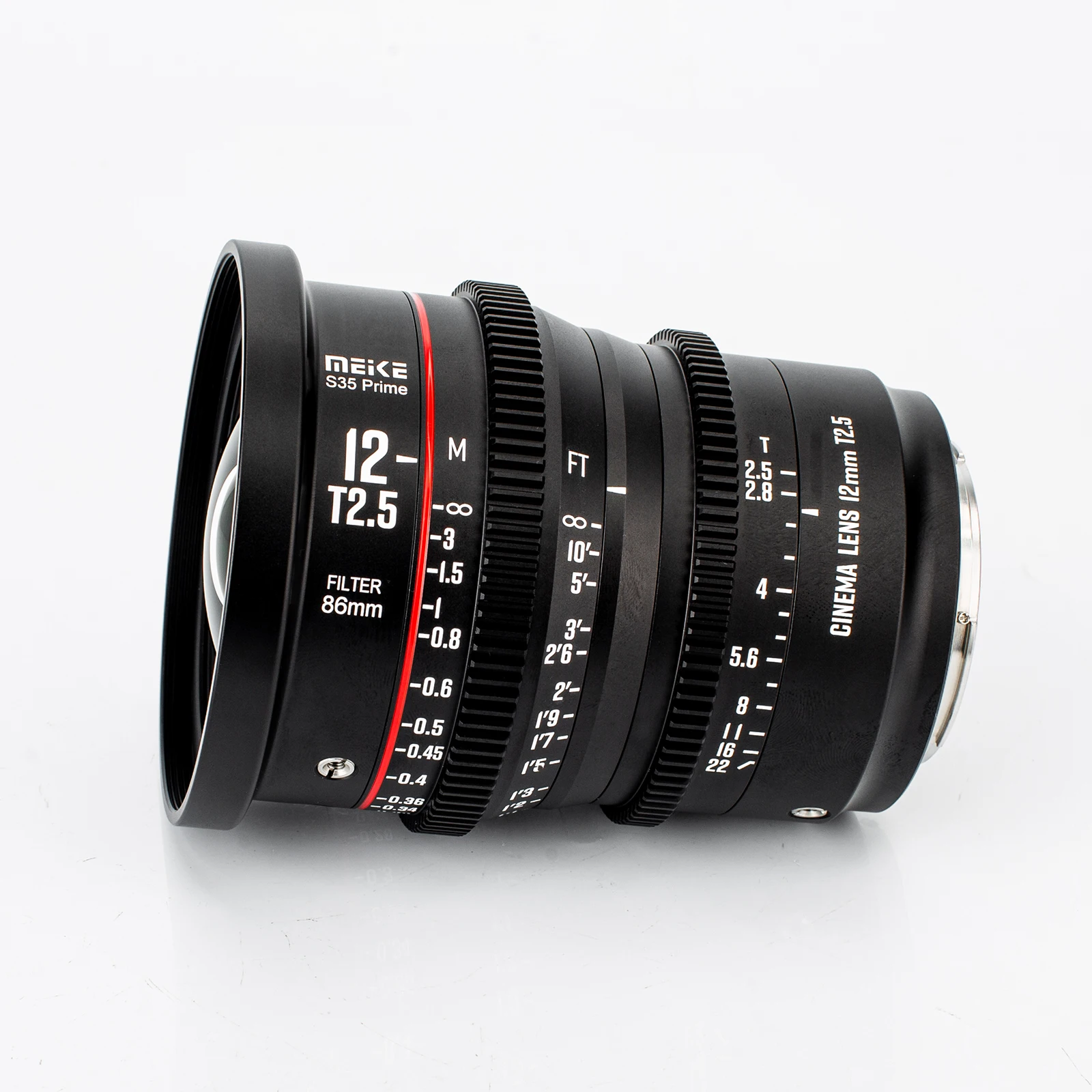 Meike Prime 12mm T2.5 Cine Lens for Super 35 Frame Cinema Camera System, such as RED Komodo, BMPCC 6K, BMPCC 6K Pro,Z CAM S6