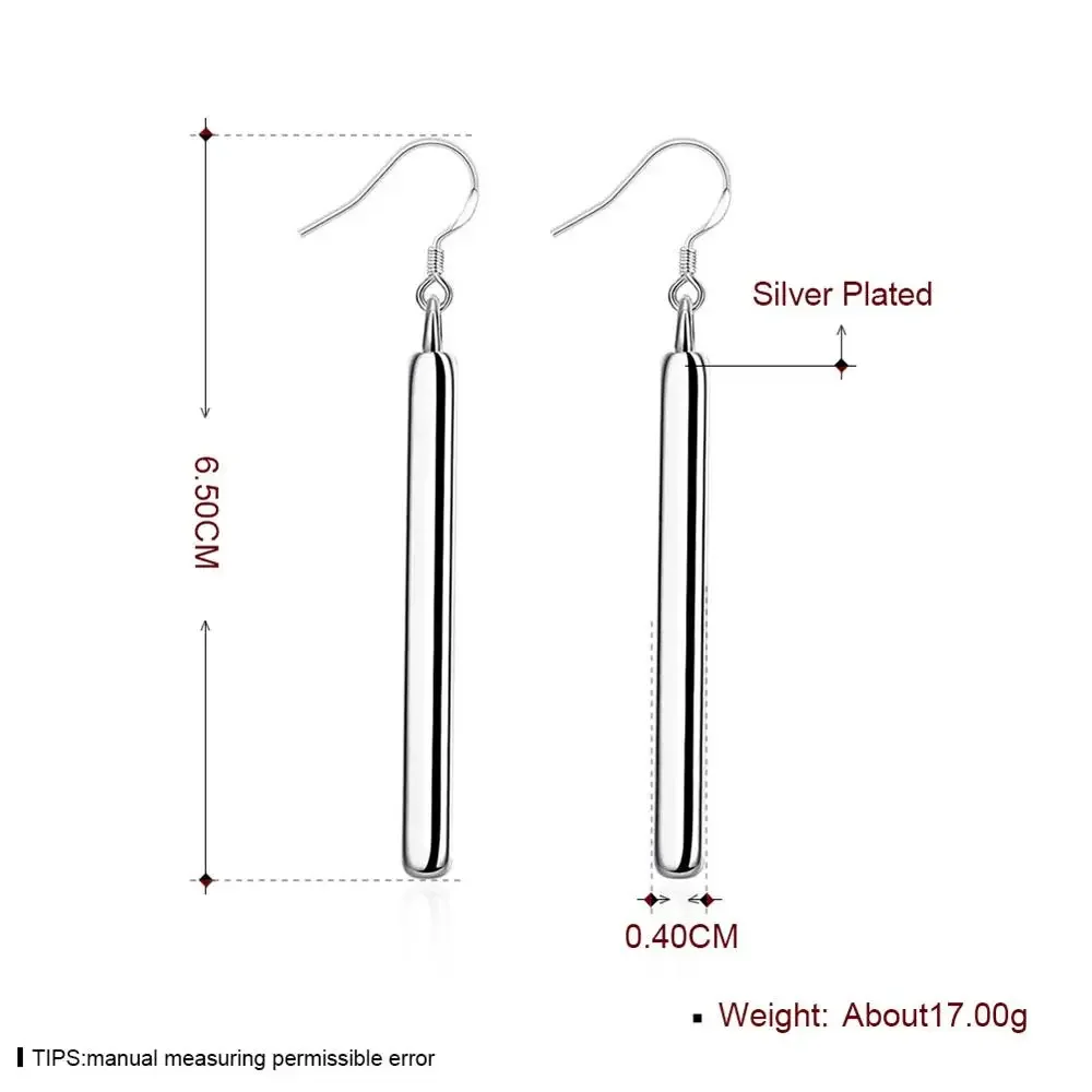 Hot 925 Sterling Silver Earring High Quality Fashion Woman Jewelry Long Geometry Earrings Gifts image 5