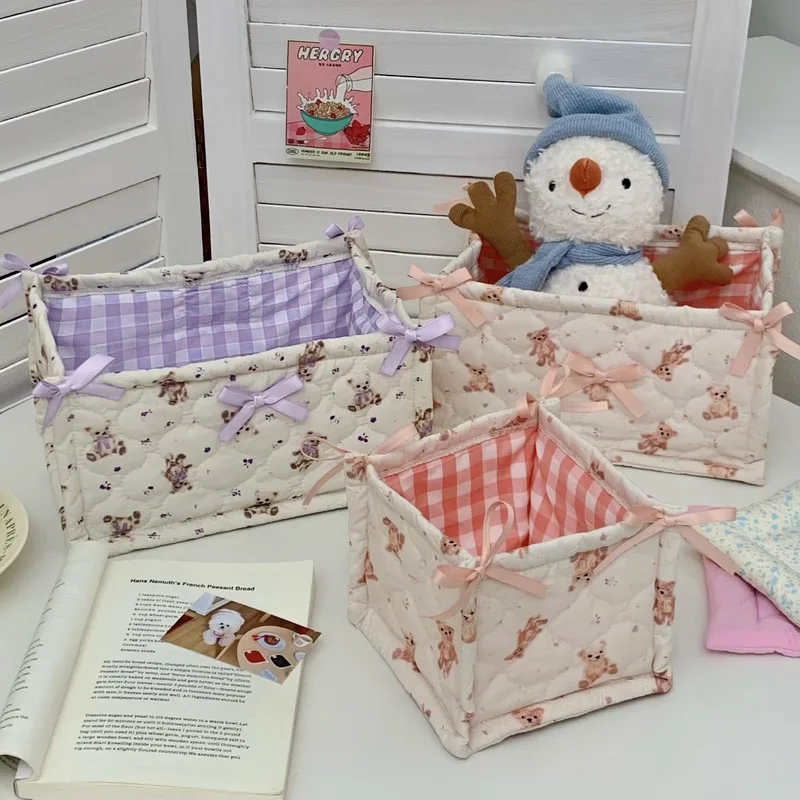 Quilted Desktop Storage Basket 2
