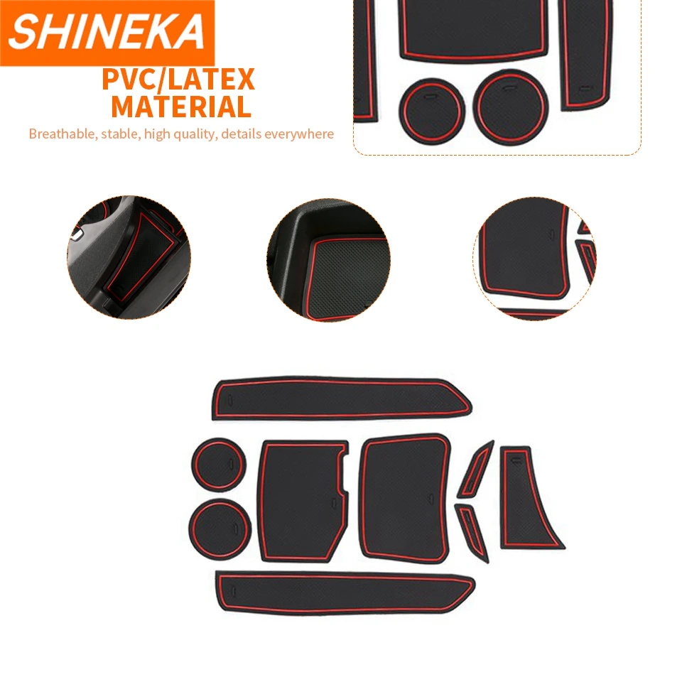 SHINEKA Rubber Door Groove Gate Slot Mat Anti-Slip Cup Mats Pads without LOGO for Chevrolet Camaro 2016 Up Interior Accessories