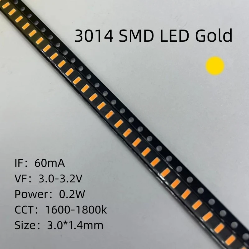 3014 SMD LED Gold 3.0*1.4mm High brightness High quality lamp beads