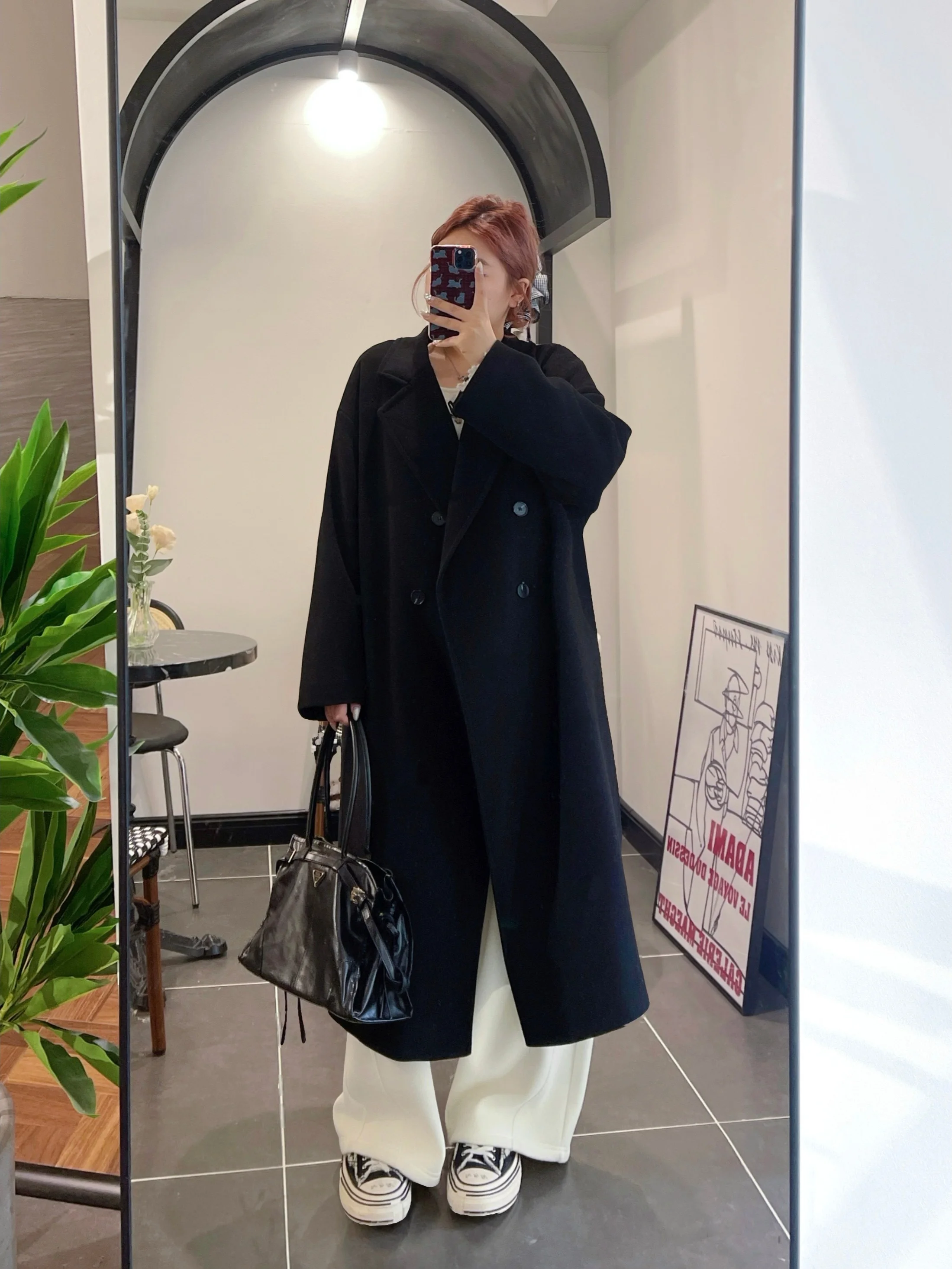 

plus Size Women's Woolen Coat Thick Stylish Long Cotton Lined Outerwear Elegant High-End Feel Winter New Arrival