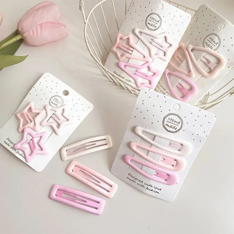 16Pcs Jepit Rambut Bayi Bentuk Hati Bintang Warna Pink BB Jepit Rambut Logam Warna Permen Aksesoris Rambut Mini Jepit Rambut Anak Perempuan Jepit Samping HP01