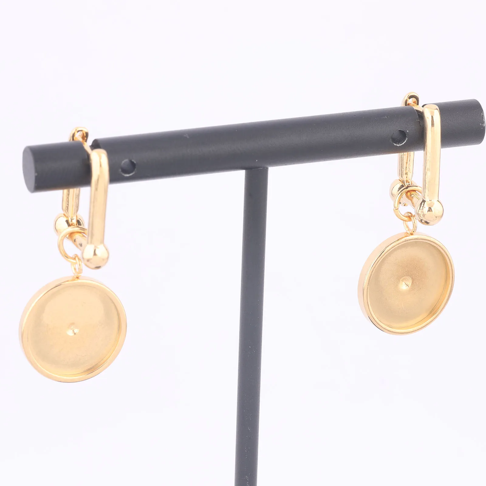 6 قطعة الفولاذ المقاوم للصدأ 12 مللي متر كابوشون القرط قاعدة إعداد الفراغات Diy بها بنفسك مطلية بالذهب النحاس Leverback أقراط المشبك السنانير النتائج #5