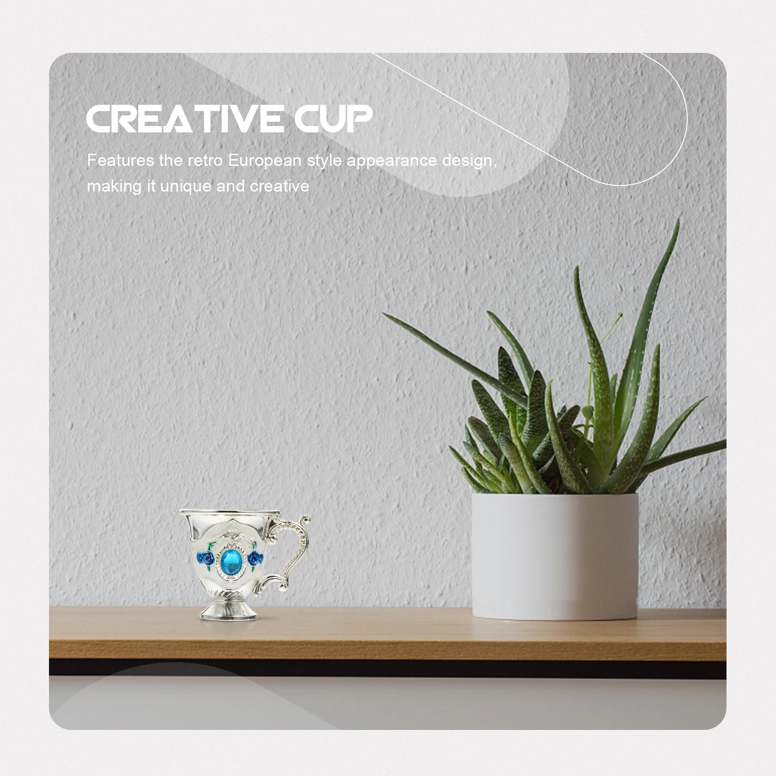 

1Pcs Retro European Style Decorative Wine Cup Zinc Alloy Creative Drinking Cup for Home Bar Restaurant Milk Coffee Tea Juice