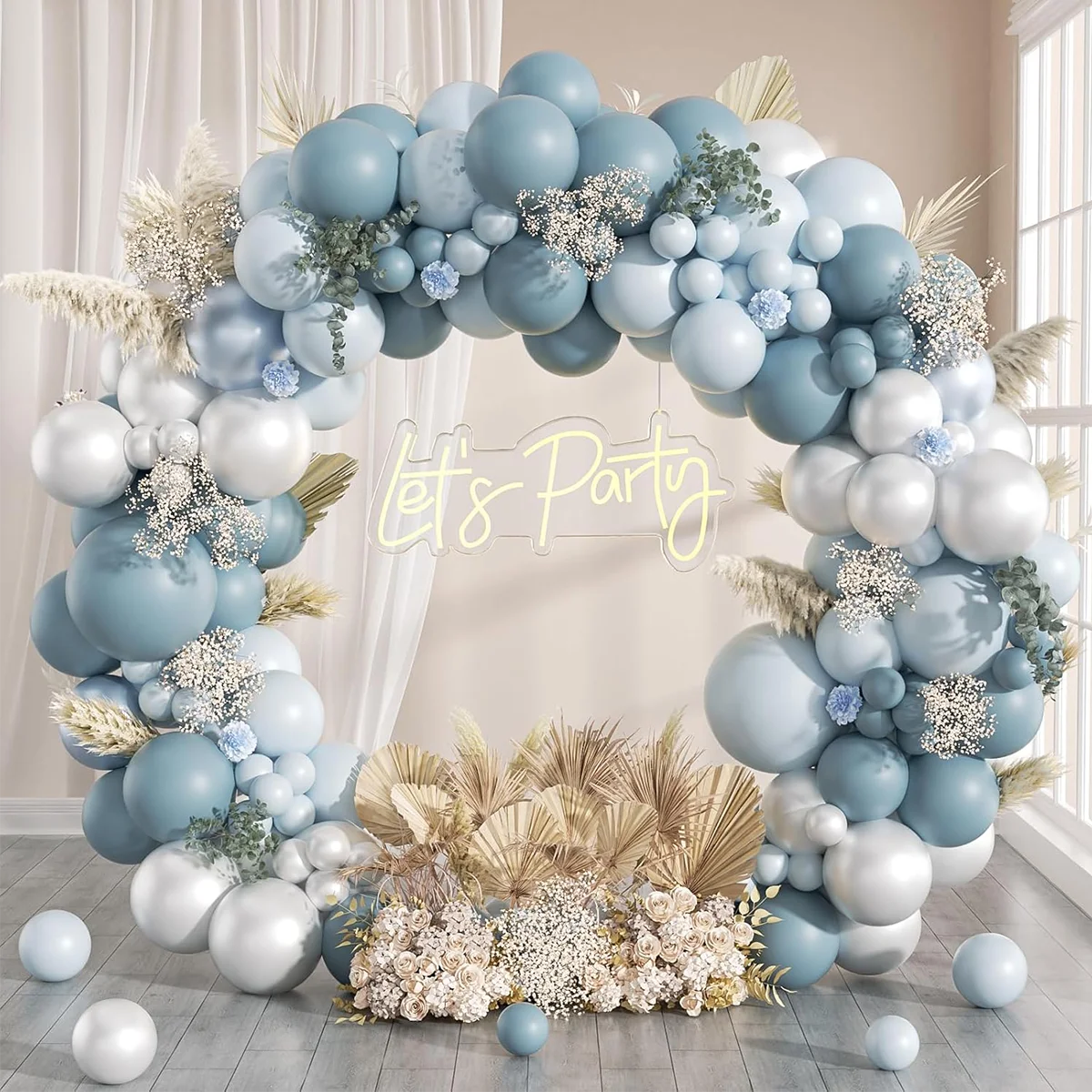 Kit de arco de globos azules Macarons, decoración de fiesta de cumpleaños de boda feliz, Kit de arco de globos para el hogar, suministros de fiesta de cumpleaños y boda