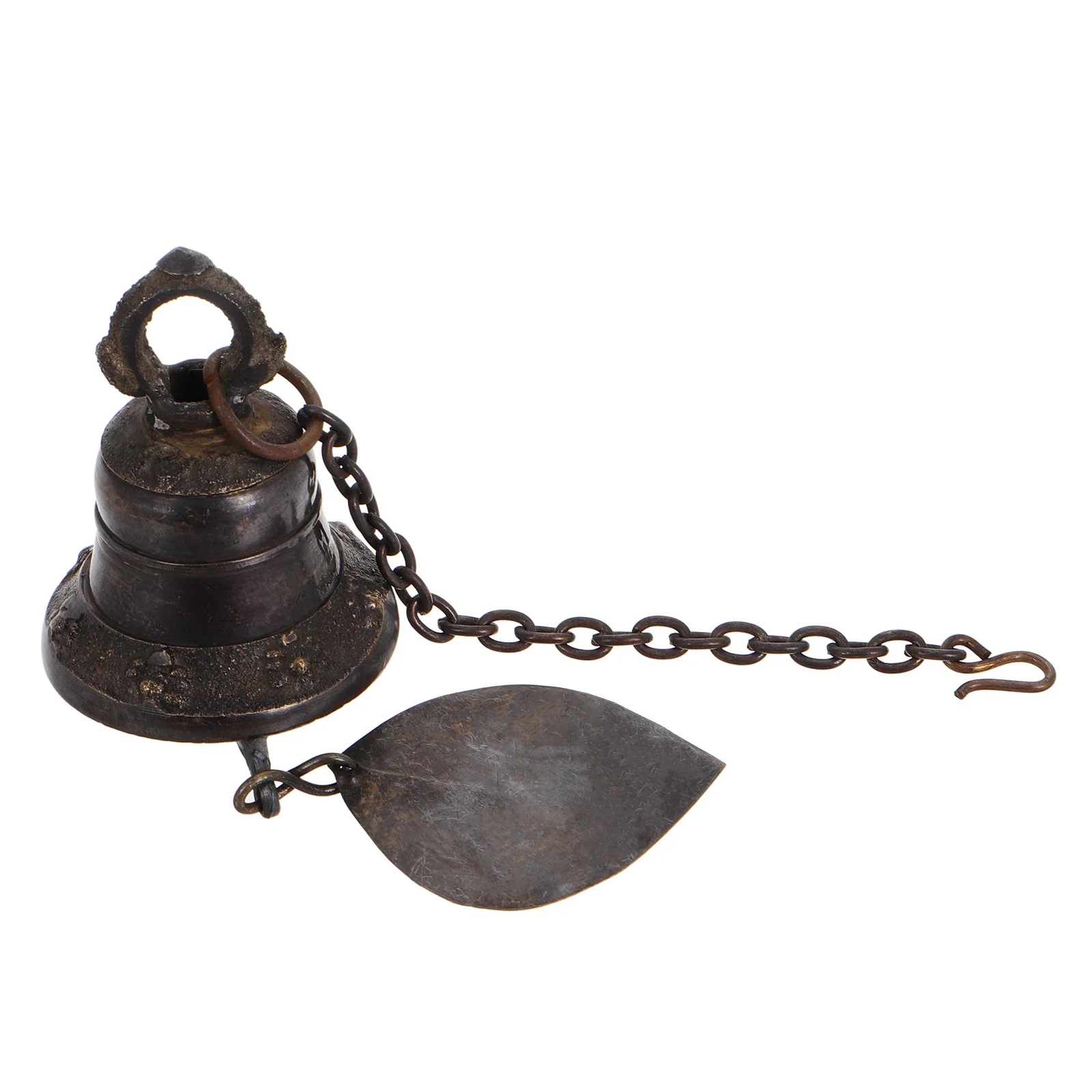

Vintage Style Handmade Temple Bell Unique Leaf Design Melodious Sound For Home Garden Decoration Lucky Wind Chime