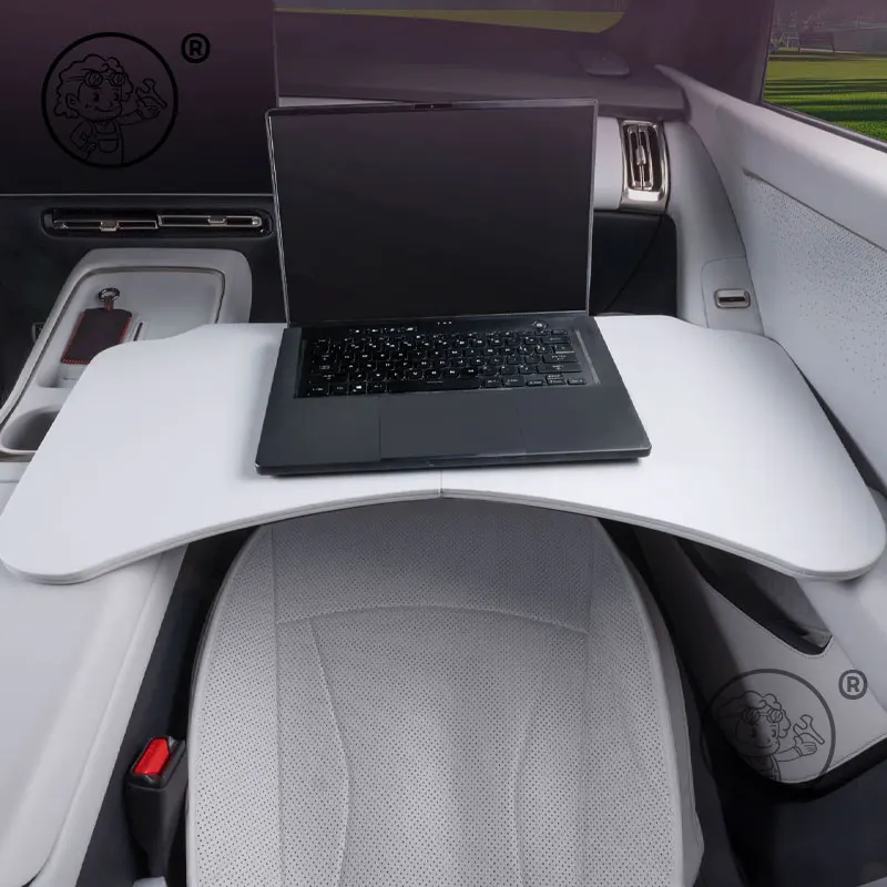 For XPENG P7+ 2026 2027 Vehicle mounted folding desk Car Foldable Travel Tray for Eating Foldable car tray table