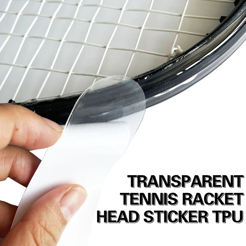 Protector de cabeza de raqueta de tenis transparente para evitar que el marco de la raqueta se golpee, rascador, Tpu húmedo individual de 37cm.