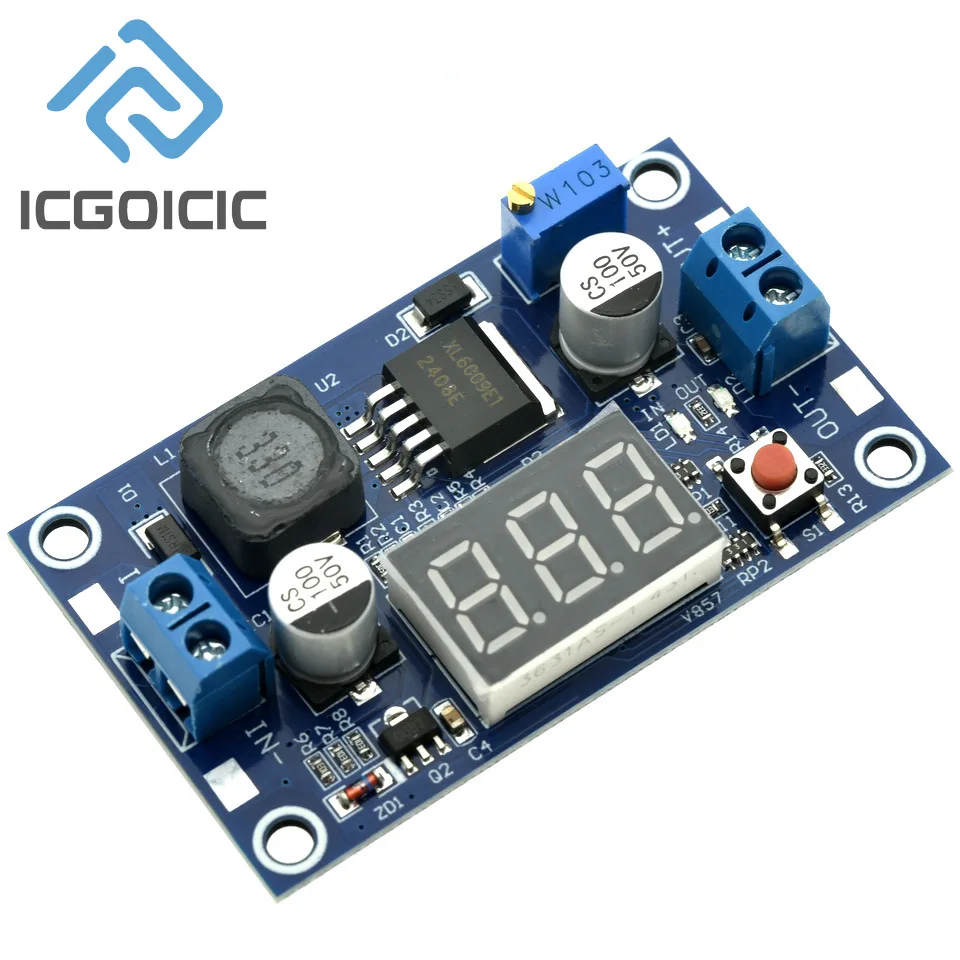 XL6009 Adjustable Boost Module 4.5-32V To 5-35V With Digital Voltmeter–Better LM2577