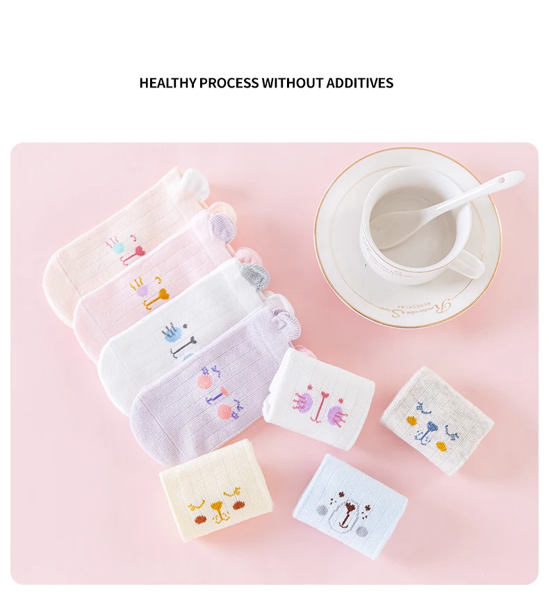 4 pares de calcetines tobilleros para bebés recién nacidos de 0 a 3 años con dibujos de gatos, gatitos y osos, calcetines transpirables de algodón suave para bebés y niñas