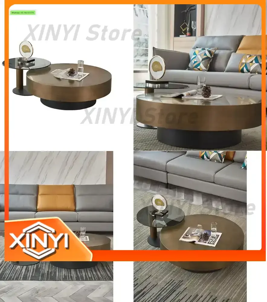 For Italian Minimalist Coffee Table Light Luxury Modern Minimalist Living Room Round Glass Size Coffee Table Combination