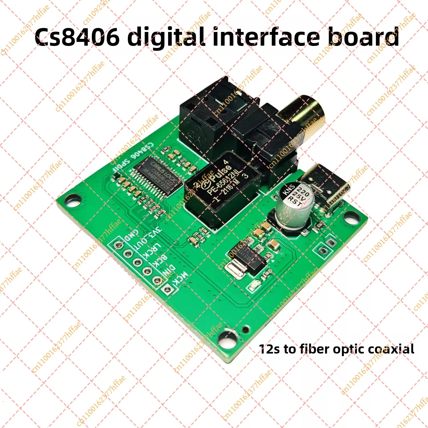 JY CS8406 I2S IIS Input to Fiber Coaxial SPDIF Output Adapter Board Module Module