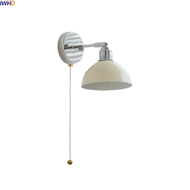 

IWHD Modern Nordic LED Wall Lamp Sconce With Iron Arm Switch 220v 110v Bedroom Living Room Bathroom Mirror Light Applique Murale